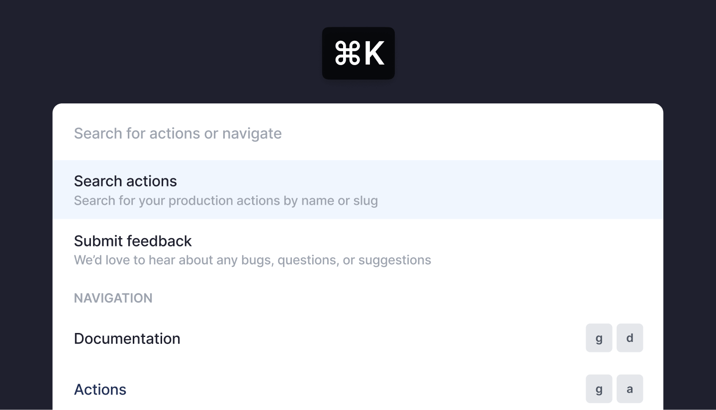 Our new Cmd/Ctrl + K menu